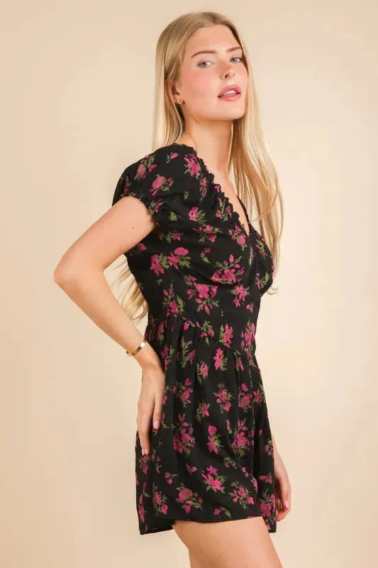 VERY J Floral Printed Ruffle Romper