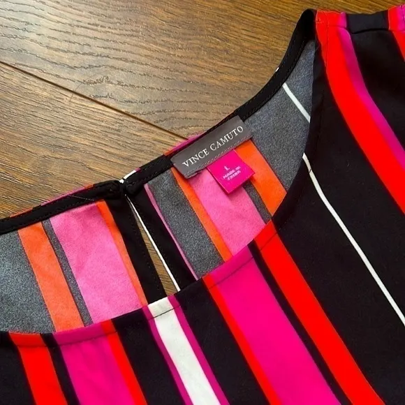 Vince camuto sleeveless pink striped dress NWT