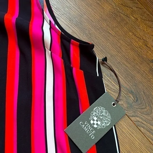 Vince camuto sleeveless pink striped dress NWT