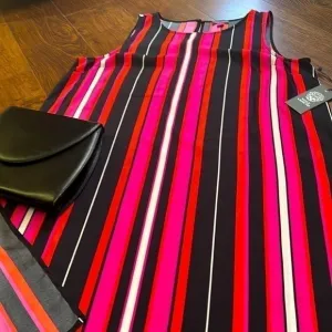 Vince camuto sleeveless pink striped dress NWT