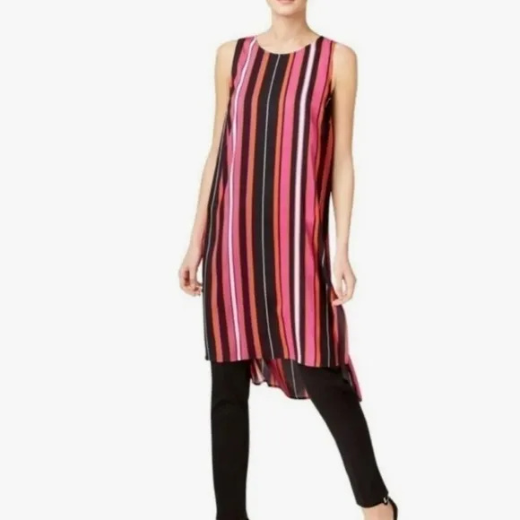 Vince camuto sleeveless pink striped dress NWT