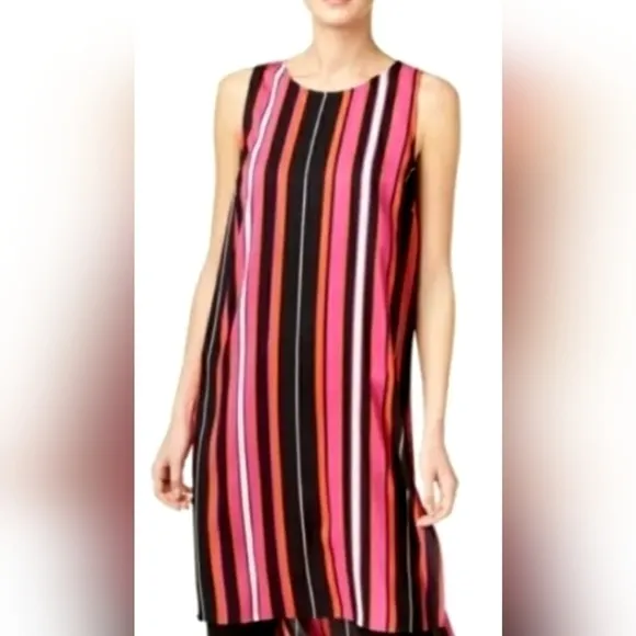 Vince camuto sleeveless pink striped dress NWT