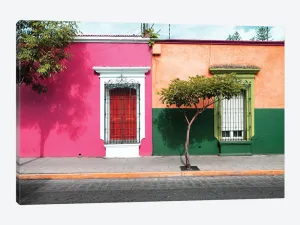 ¡Viva Mexico! Series: Mexican Colorful Facades' Photographic Print on Canvas East Urban Home Mat Color: No Mat Size: 26" H x 40" W x 0.75" D Format: Wrapped Canvas