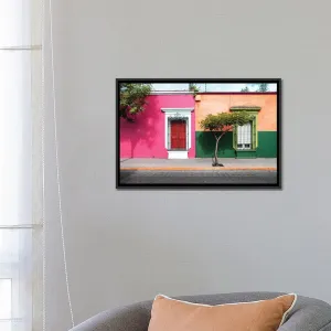 ¡Viva Mexico! Series: Mexican Colorful Facades' Photographic Print on Canvas East Urban Home Mat Color: No Mat Size: 40" H x 60" W x 1.5" D Format: Black Framed Canvas