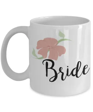 Wedding Mugs - Bride Mug - Bride and Groom Mugs - Flower Coffee Mug