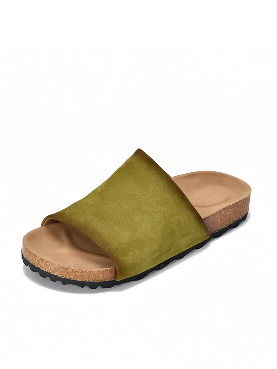 Women Summer Genuine Leather Flat Slippers