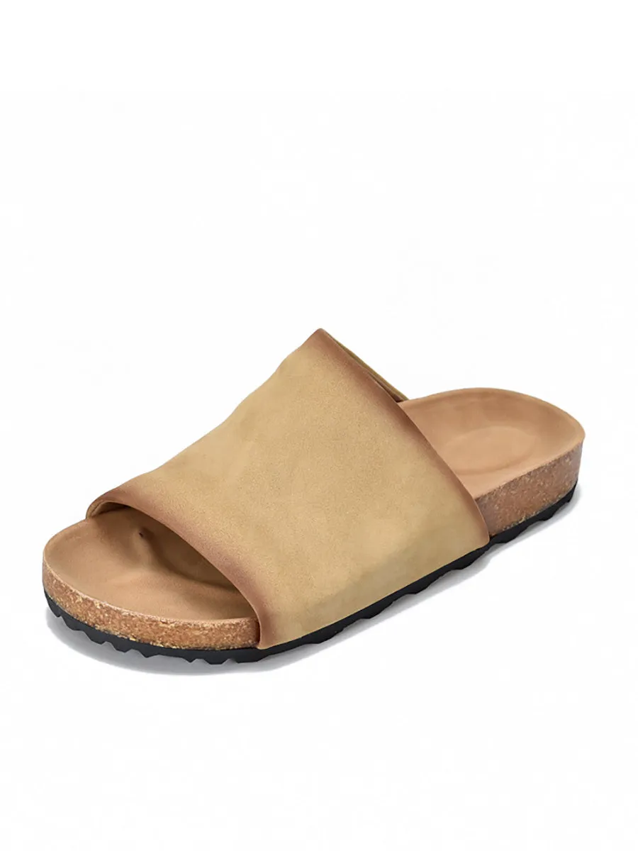 Women Summer Genuine Leather Flat Slippers