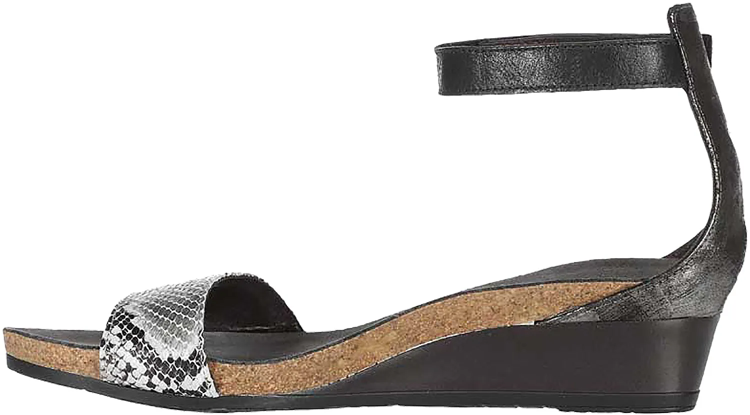 Women's Naot Pixie Grey Cobra/Metallic Onyx Leather