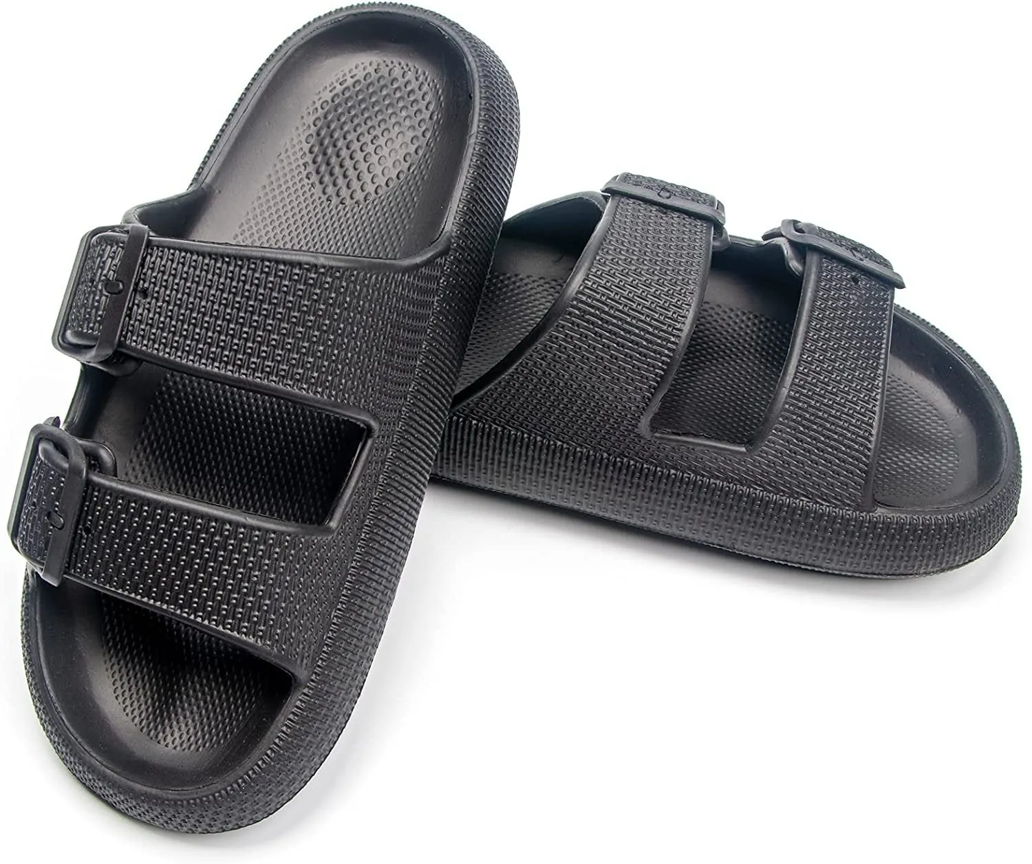 Womens Slip-on Sandals – Casual, Cute & Comfortable Slippers for Summer – Use Indoor or Outdoor adjustable buckle straps
