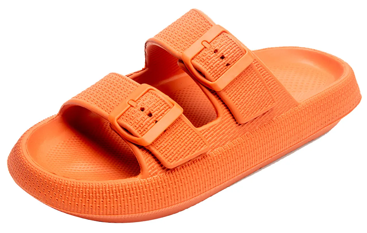 Womens Slip-on Sandals – Casual, Cute & Comfortable Slippers for Summer – Use Indoor or Outdoor adjustable buckle straps