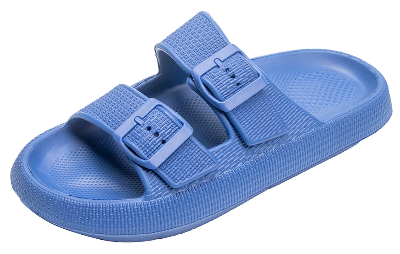 Womens Slip-on Sandals – Casual, Cute & Comfortable Slippers for Summer – Use Indoor or Outdoor adjustable buckle straps