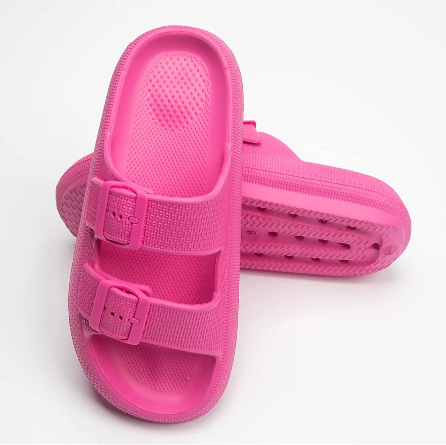Womens Slip-on Sandals – Casual, Cute & Comfortable Slippers for Summer – Use Indoor or Outdoor adjustable buckle straps