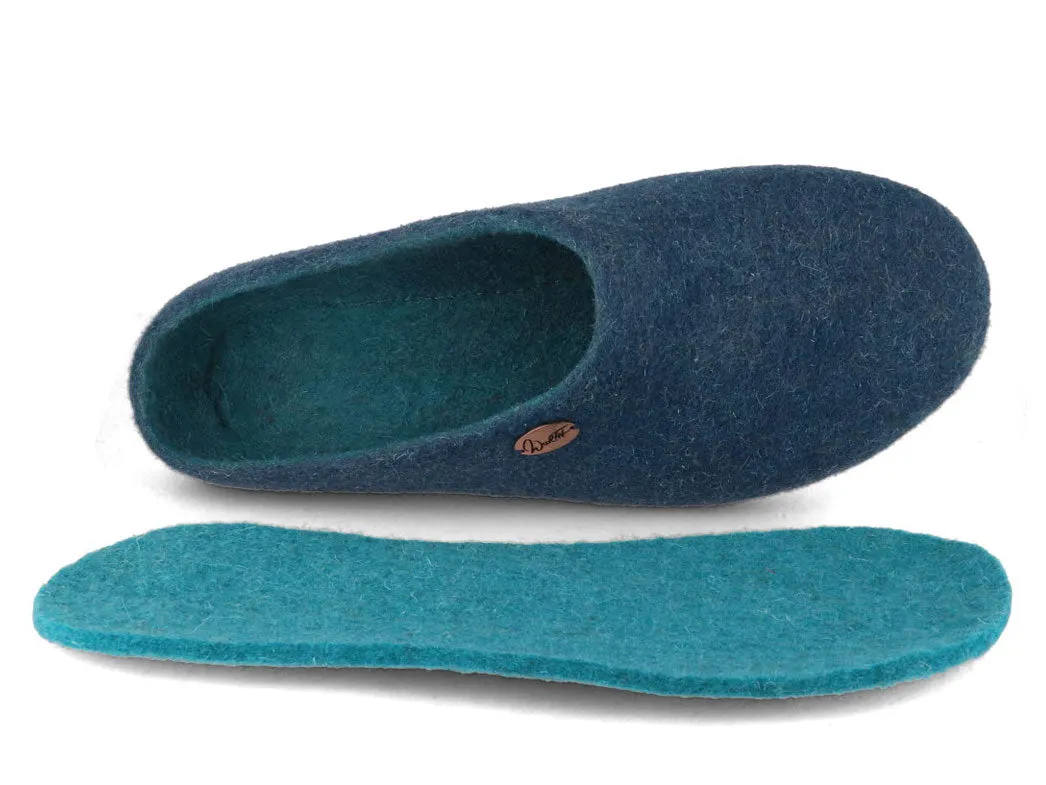 WoolFit® Summer Slippers 'Step', blue   turquoise
