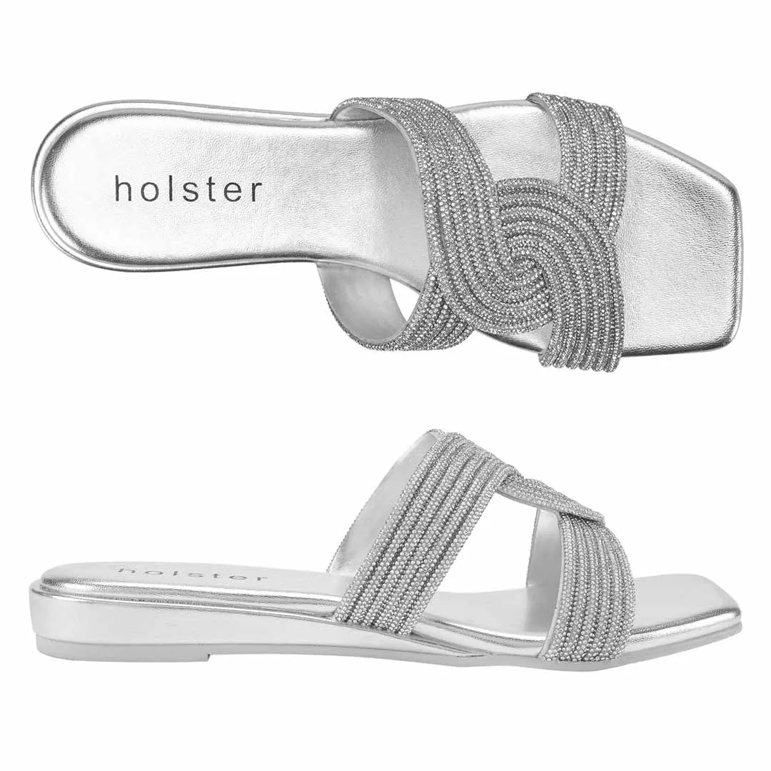 Zara Low Wedge Bundle - Black / Silver