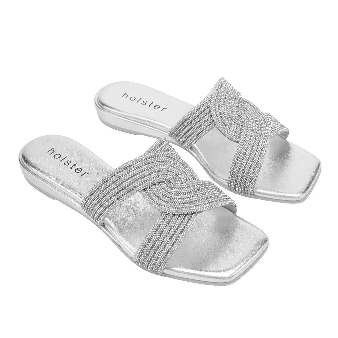 Zara Low Wedge Bundle - Black / Silver