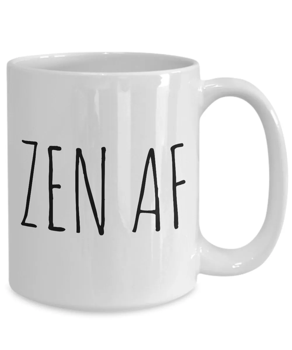 Zen AF Mug Ceramic Coffee Cup Yoga Gift Meditation Gift