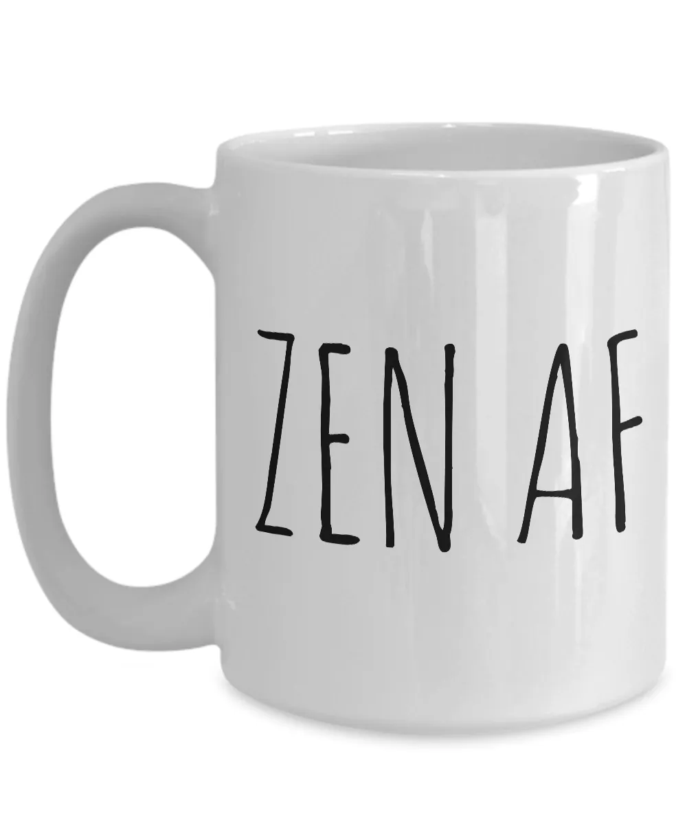 Zen AF Mug Ceramic Coffee Cup Yoga Gift Meditation Gift